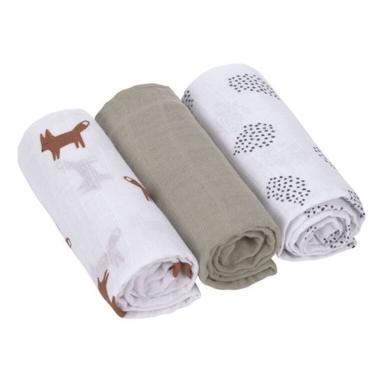 Lässig Swaddle Burp blanket 60x60 Little Forest fox