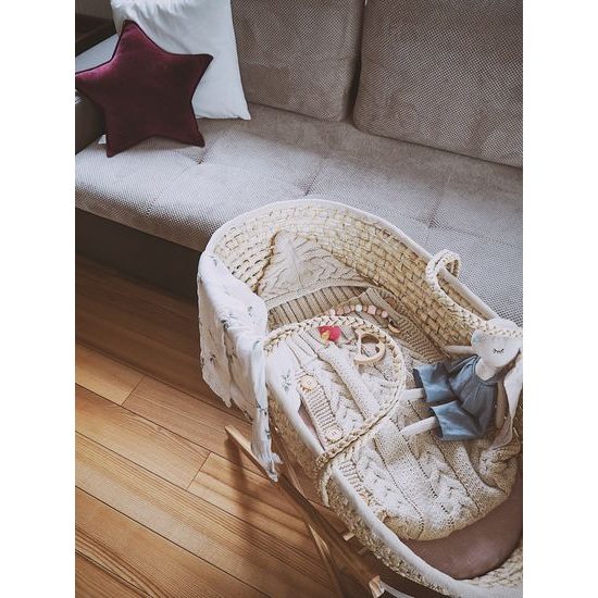 Ahojbaby Stojan na Mojžíšův košík pro miminko Smart Transparent bezbarvý lak