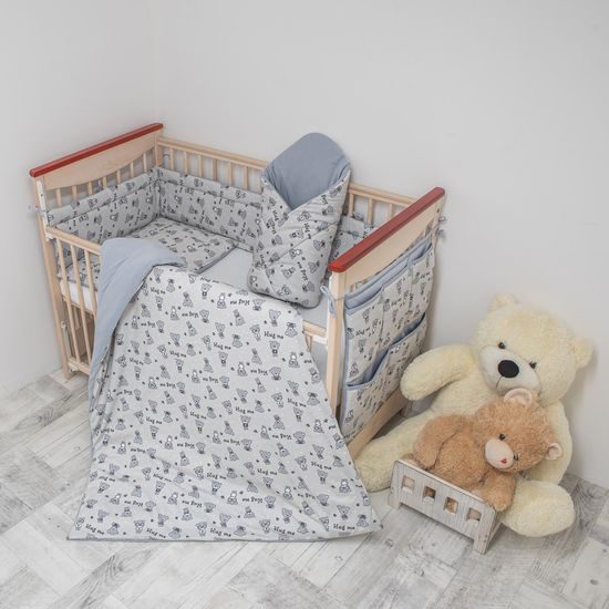 ESITO Dětské povlečení Teddy bears z Jersey - šedá / 100 x 135, 60 x 40 cm