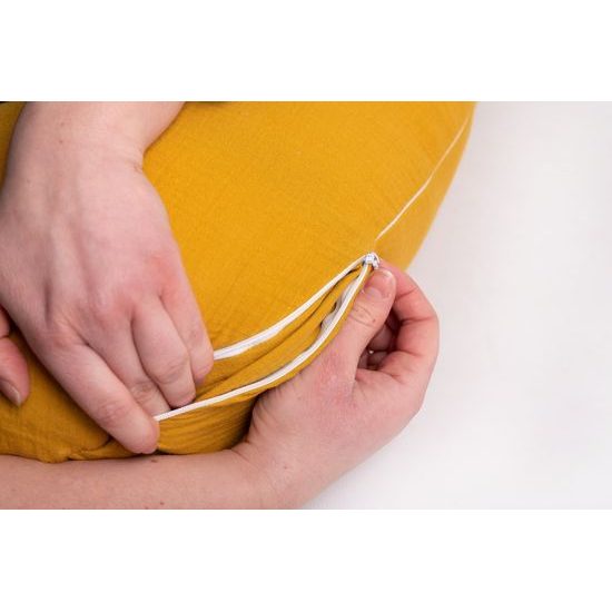 Babymatex Kojící polštář miniRELAX MUSLIN 150 cm s kapsou na mobil - 06