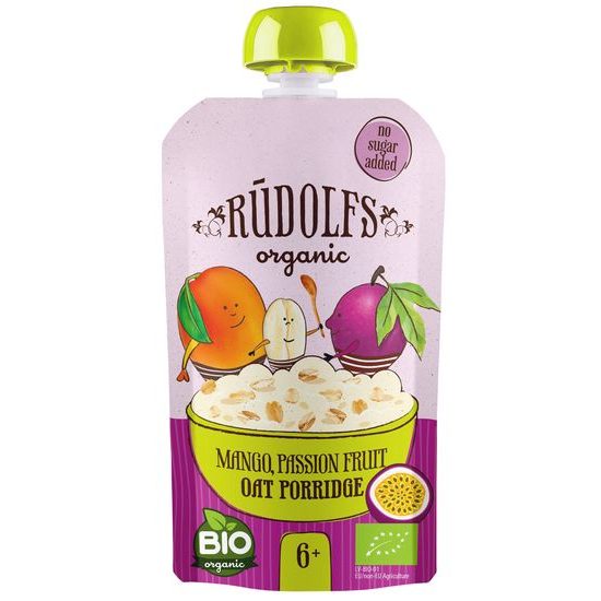 Rudolfs BIO kapsička Mango, celozrnná ovesná kaše 110 g