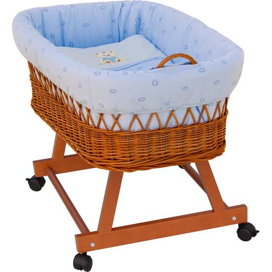Scarlett Proutěný košík na miminko Méďa modrá