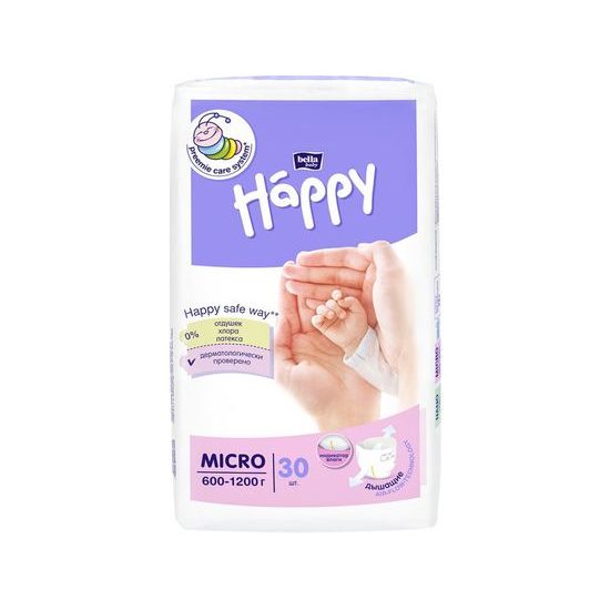 Bella Baby HAPPY Micro pleny pro předčasně narozené 600-1200g 30ks