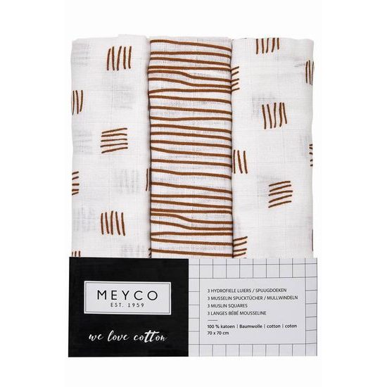 Meyco Plenky 3-balení Block stripe camel