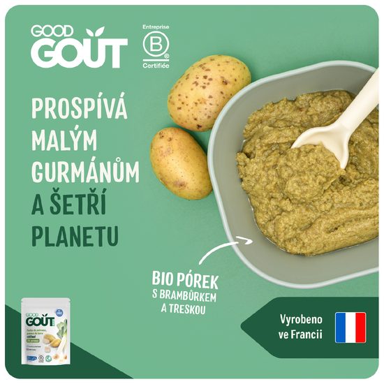 Good Gout BIO Pórek s brambůrkem a treskou (190 g)