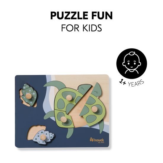 Hauck dřevěné Puzzle s úchyty Puzzle N Sort Turtle