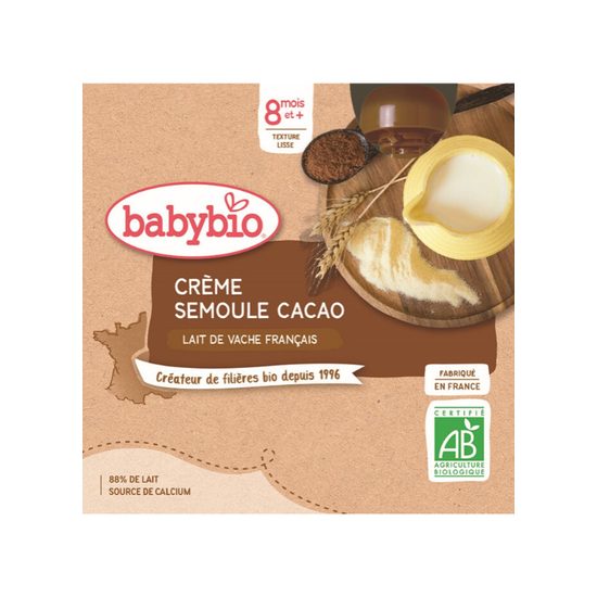 BABYBIO krém kakao krupička 4x85 g