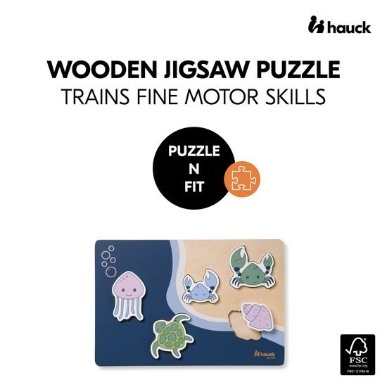 Hauck dřevěné Puzzle vkládací Puzzle N Fit Sea