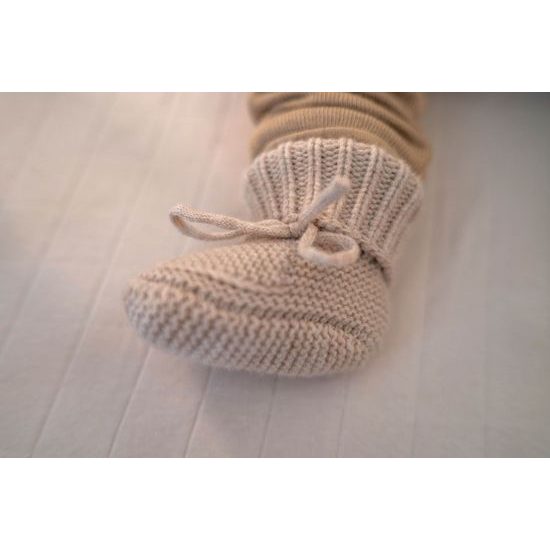 LODGER Slipper Folklore Merino Wool Beige 0 - 6 měsíců