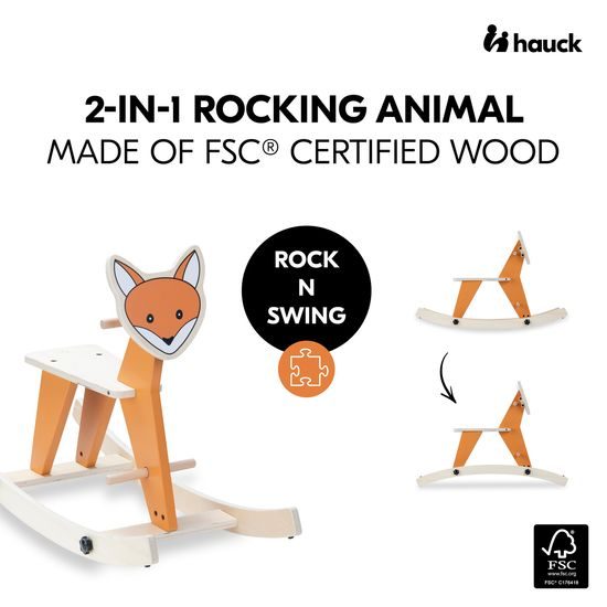 Hauck Houpací zvířátko ROCK N SWING 2v1, fox