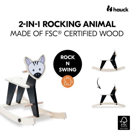 Hauck Houpací zvířátko ROCK N SWING 2v1, zebra