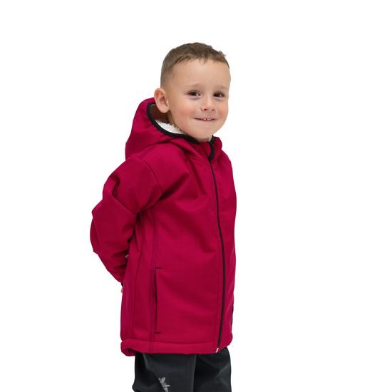 ESITO Dětská zimní softshellová bunda s beránkem Red