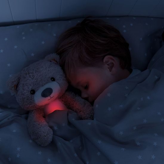 Zazu Medvídek BRODY hnědošedý Sleeptrainer s melodiemi a nočním světlem