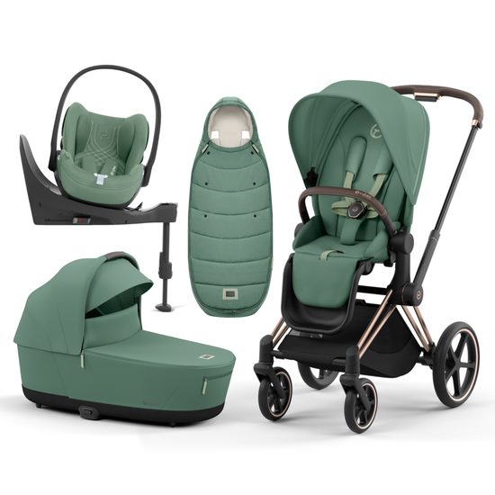 Cybex Priam 4.0 2023 sada Winter 6v1 Rose Gold podvozek + Potah sezení + korba Lux + Cloud T Plus + Base T + Fusak do kočárku