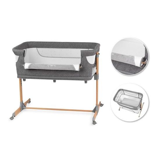 MoMi Postýlka SMART BED 4v1 šedá