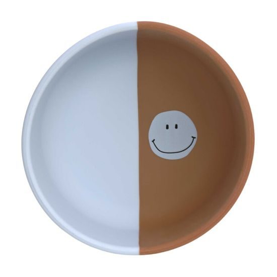 Lässig Bowl Silicone Happy Rascals Smile sky blue