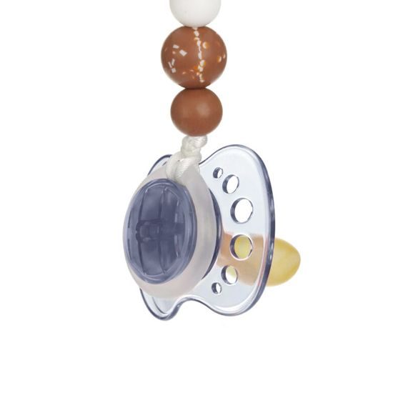 Lässig Soother Holder Wood/Silicone Little Universe moon rust