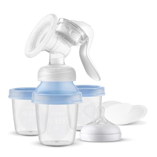 Philips AVENT Odsávačka mateř.mléka manuální s VIA systémem + Sáčky na mateřské mléko 180 ml, 25 ks