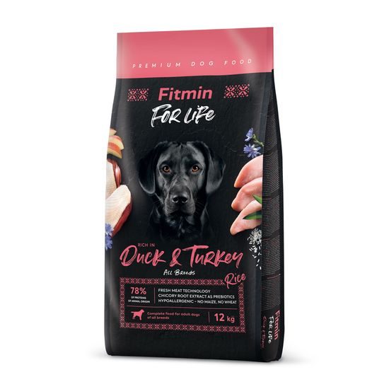 Fitmin For Life Duck & Turkey krmivo pro psy Hmotnost: 12 kg
