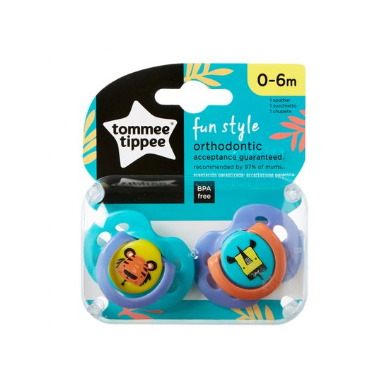 Tommee Tippee šidítko CTN silikon Fun 2ks 0-6m