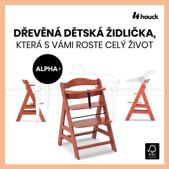 Hauck Alpha+ dřevěná židle, cork