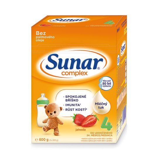 Sunar Complex 4 Mléko kojenecké jahoda 600 g