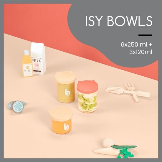 Babymoov Skleněné misky s víčky ISY BOWLS 6x 250ml + 3x 120ml