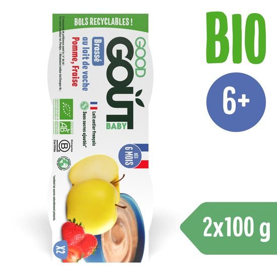 Good Gout BIO Jahodový dezert s jablkem (2x100 g)