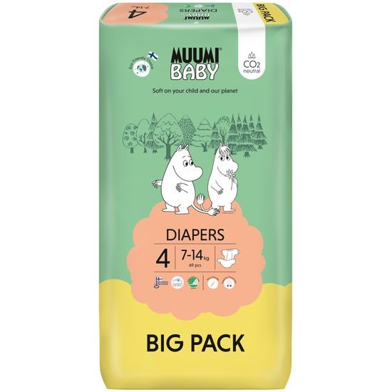 Muumi Baby 4 Maxi 7–14 kg (69 ks), eko pleny