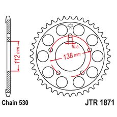 Řetězová rozeta JT JTR 1871-50 50 zubů, 530