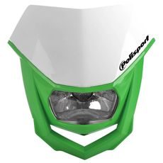 Maska so svetlom POLISPORT HALO biela/zelená