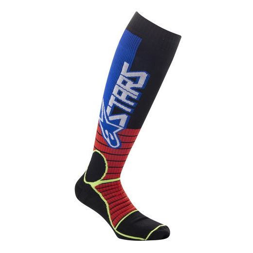 PONOŽKY MX PRE SOCKS 2022, ALPINESTARS (ČERVENÁ/ŽLUTÁ FLUO/MODRÁ)