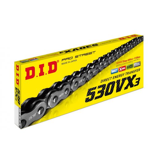 VX -X KRÚŽOK D.I.D CHAIN 530VX3 114 L ZLATÁ/ČIERNA