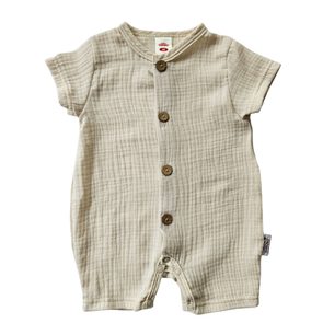 Makoma Mušelínový letní overal BÉŽOVÝ