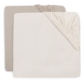 Jollein Prostěradlo napínací 2ks jersey 90x50 Oatmeal/Sand