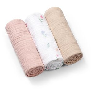 BabyOno Mušelínové pleny 3ks KYTIČKY