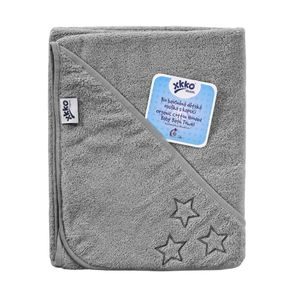 Kikko BIO bavlněná froté osuška s kapucí XKKO Organic 90x90cm SILVER STARS