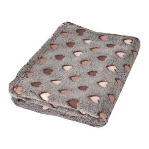 BabyMatex Dětská deka Milly (75x100) SRDÍČKA HNĚDÁ