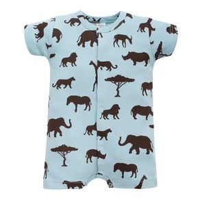 PINOKIO Letní overal celorozepínací Safari MODRÁ