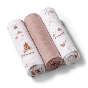 BabyOno Bambusové pleny 3ks HNĚDÁ Medvídci