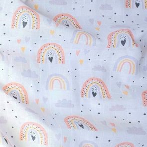 PREM Tetra osuška s potiskem 90x100cm DUHA & SRDÍČKA