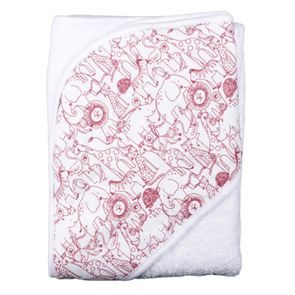 Kikko Bambusová froté osuška s kapucí XKKO BMB 90x90cm - SAFARI W/MESA ROSE