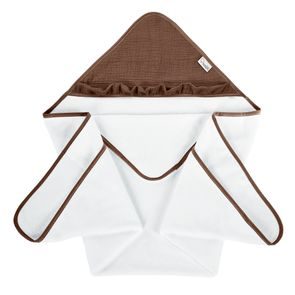 Albero Mio Osuška s kapucí Cotton Color (CC8) ČOKOLÁDOVÁ