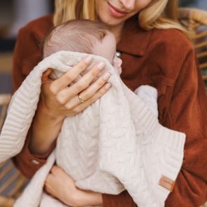 BabyOno Pletená dětská deka z merino vlny KRÉMOVÁ