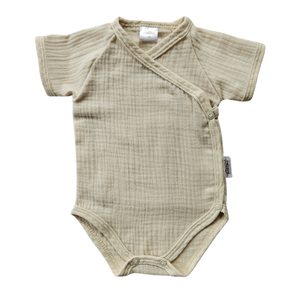 Makoma Mušelínové body zavinovací krátký rukáv BÉŽOVÉ