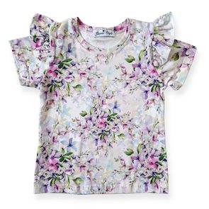 Gamex Blůzka s volánky FIALOVÉ KVĚTY