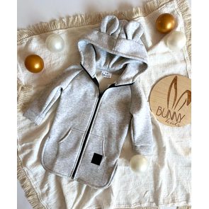 Bunnykids Mikino-kabátek NEW Medvídek Šedý Melír