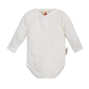 Makoma Mušelínové body zavinovací dlouhý rukáv SMETANOVÉ