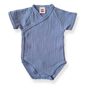 Makoma Mušelínové body zavinovací krátký rukáv MODRÉ