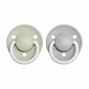 BIBS De Lux Night Dudlíky kaučuk kulaté 0-6m 2ks Sage/Cloud